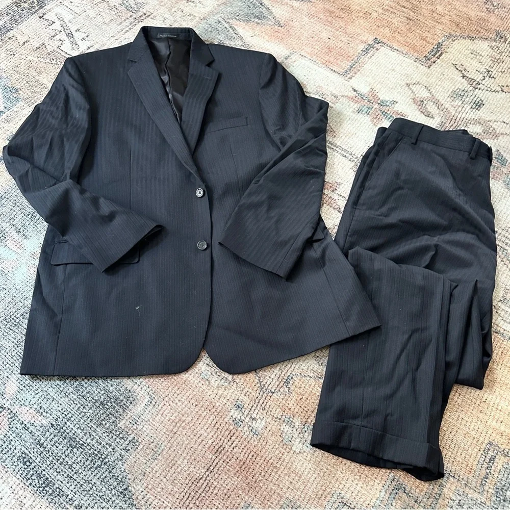 Mens Izod Black Suit sz 46L